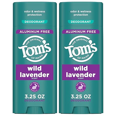 Tom’s of Maine Clean Coast Aluminum Free Natural Deodorant For Women & Men | Goes on Clear | Odor & Wetness Protection | Naturally Derived and Moisture-Locking Ingredients | 3.25 oz (2 Pack)